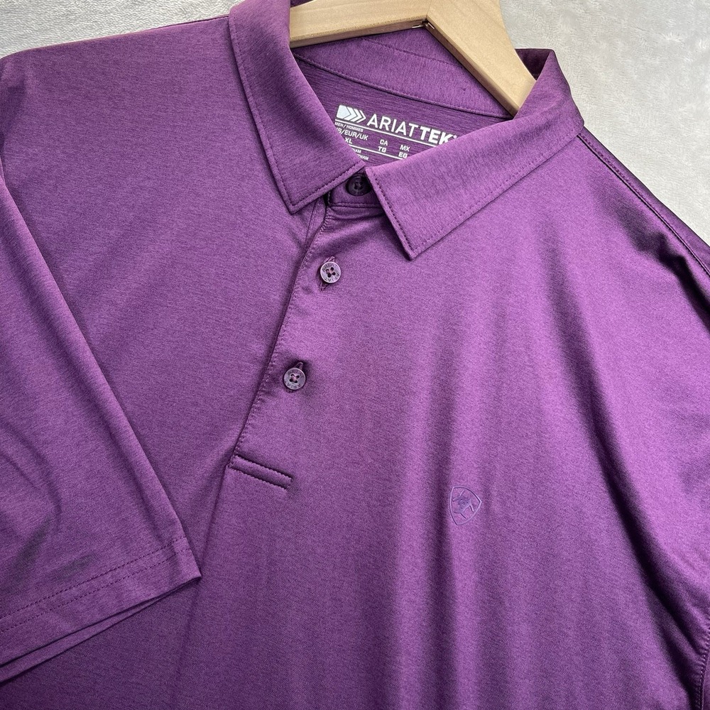 AriatTek Men's Polo Shirt XL Maroon Short Sleeve Performance Golf Casual